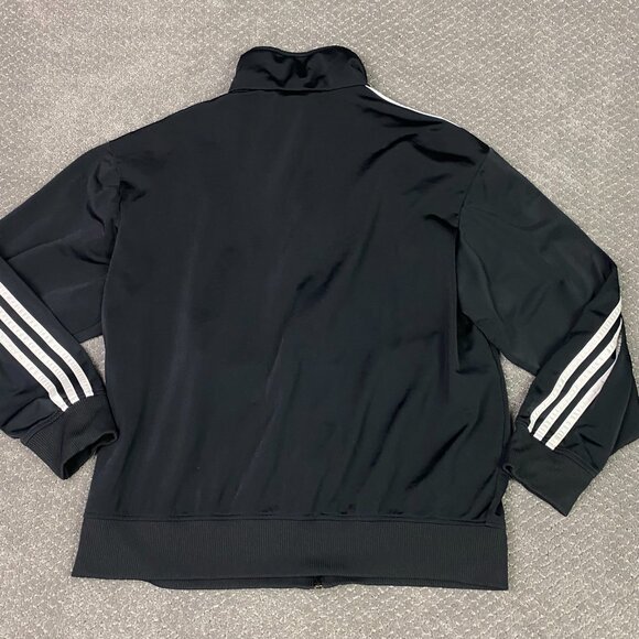 Adidas Track Jackeet Men's Large Black White 3 Stripe Originals Firebird Trefoil - Picture 6 of 12